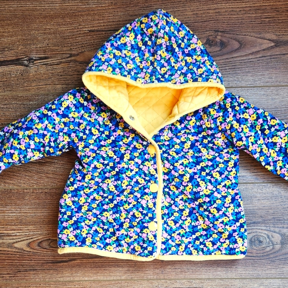 First Impressions Baby girls quilted reversible floral jacket sz 24 months